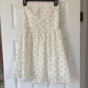 Altar'd State Strapless Floral Dress - White and Pink